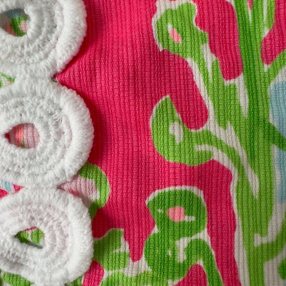 Lilly Pulitzer Cathy Shift Dress Flamingo Pink Southern Charm 0 Lace 100% Cotton - Picture 4 of 13